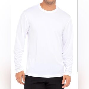 OPNA Men's Long Sleeve Athletic Shirts, White, Size M